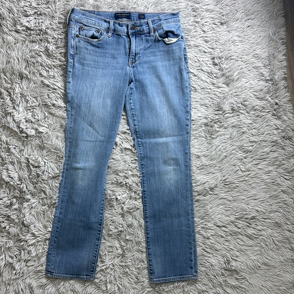 Lucky Brand light wash mid rise  Straight sweet  Leg Jeans size 6 - Picture 7 of 8